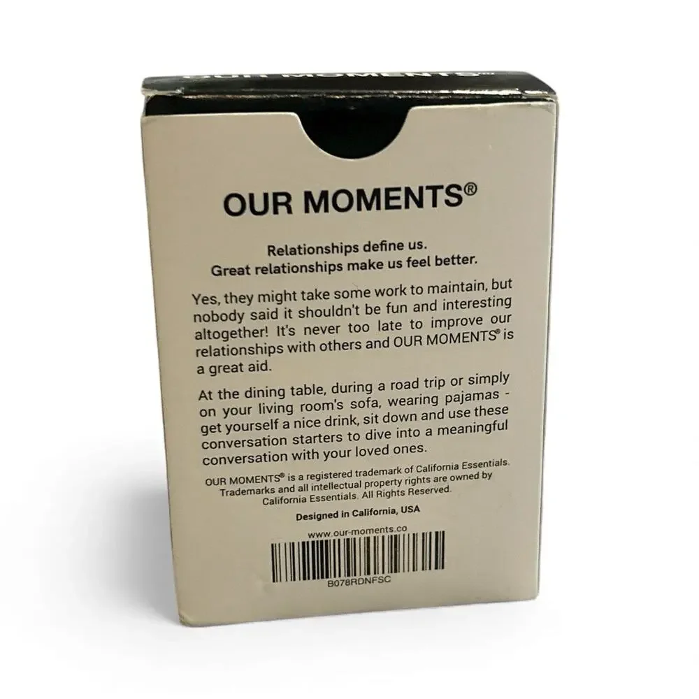 OUR‎ MOMENTS Couples Card Game Conversation Starters for Great Relationship NEW